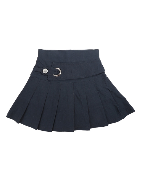 

V-Mart Girls Navy Blue Solid Woven Flared Midi Skirts