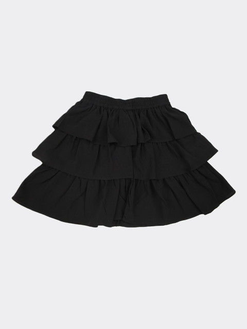 

V-Mart Girls Black Solid Flared Midi Skirts
