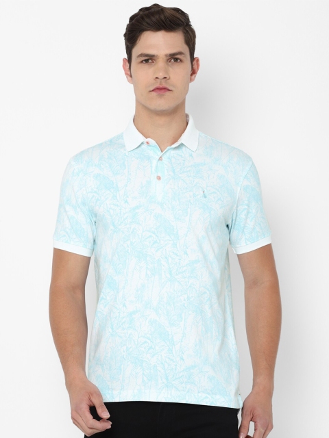 

SIMON CARTER LONDON Men Blue Floral Printed Polo Collar Tropical T-shirt