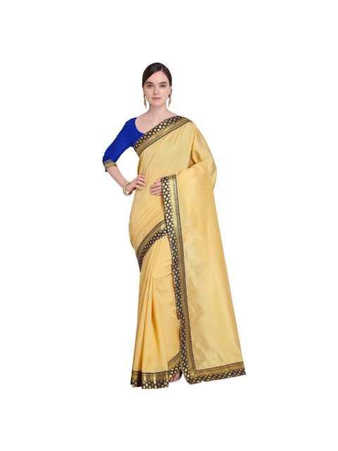 

Florence Cream-Coloured & Blue Art Silk Saree