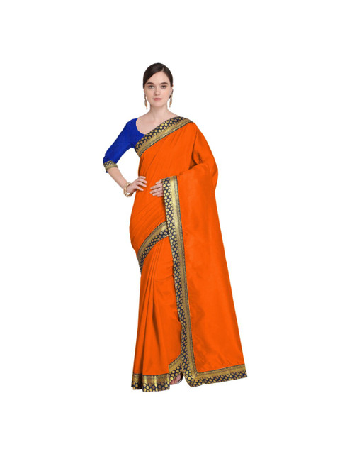 

Florence Orange & Navy Blue Zari Bhagalpuri Art Silk Saree
