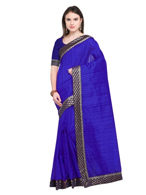 

Florence Blue & Gold-Toned Zari Art Silk Saree