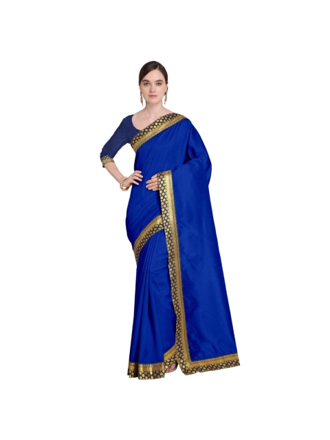 

Florence Blue & Gold-Toned Art Silk Saree