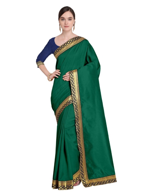 

Florence Green & Navy Blue Art Silk Saree