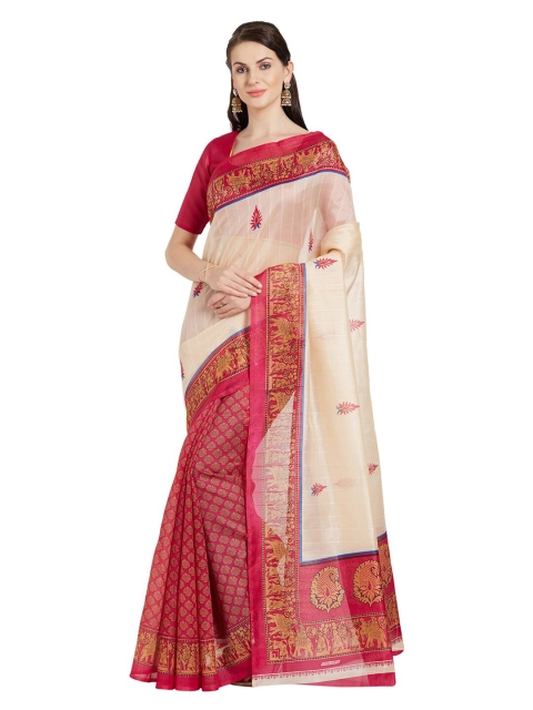 

Florence Women Red Ethnic Motifs Printed Saree
