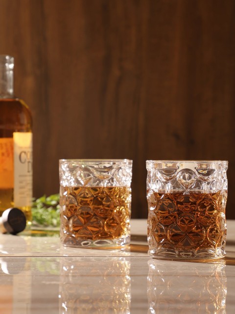 

The Decor Mart Set of 2 Transparent Crystal Whiskey Glasses