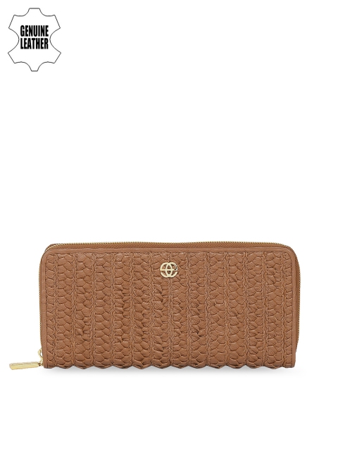 

Eske Women Brown Textured Leather Wallet