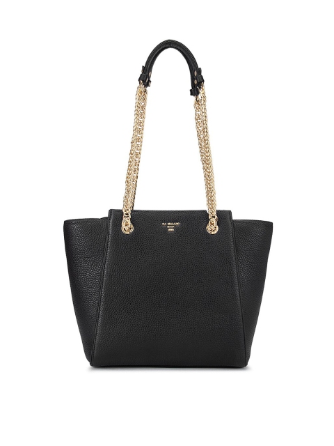 

Da Milano Black Leather Structured Shoulder Bag