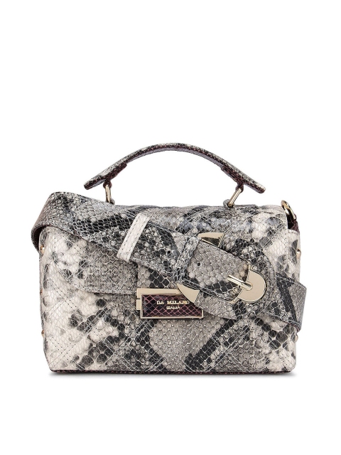 

Da Milano Off White Printed Leather Structured Satchel