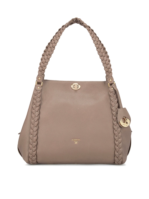 

Da Milano Taupe Leather Structured Handheld Bag
