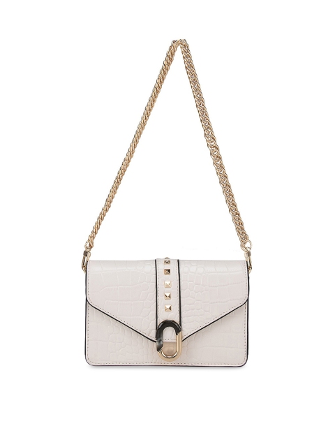 

Da Milano Off White Embellished Leather Structured Sling Bag
