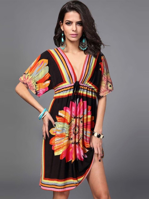 

La Aimee Black Kaftan Dress