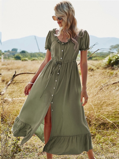 

La Aimee Women Green Midi Dress