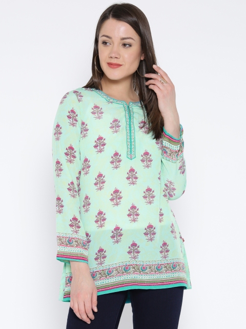 

Biba Green & Pink Printed Kurti