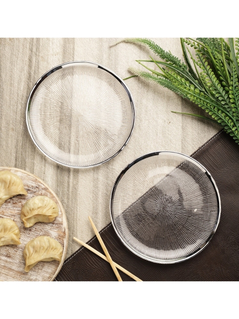 

The Decor Mart Transparent 2 Pieces Glass Plates