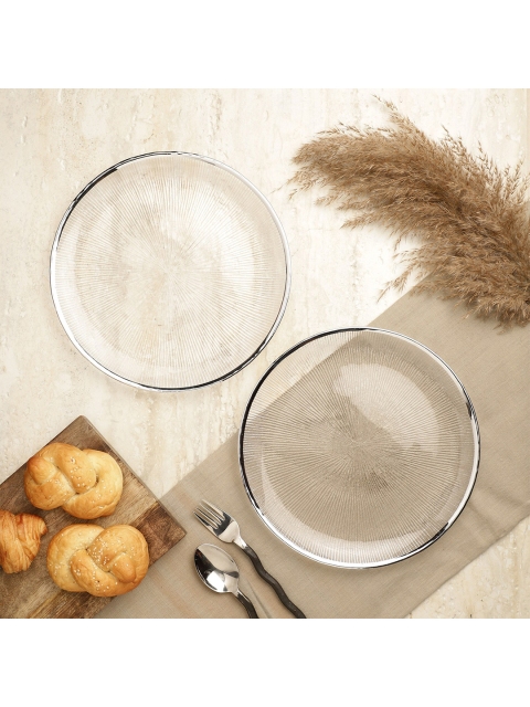 

The Decor Mart Transparent & 2 Pieces Glass Plates