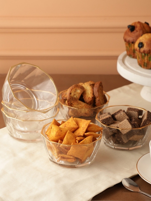 

The Decor Mart Set Of 6 Textured Transparent Bowls
