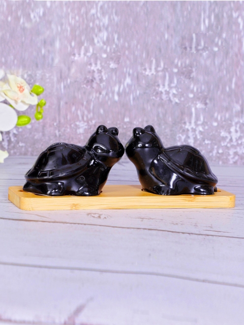 THE WHITE INK DECOR Black Solid Ceramic Salt & Pepper Shaker