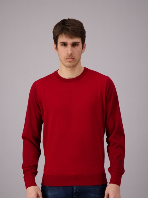 

FREESOUL Men Maroon Wool Pullover