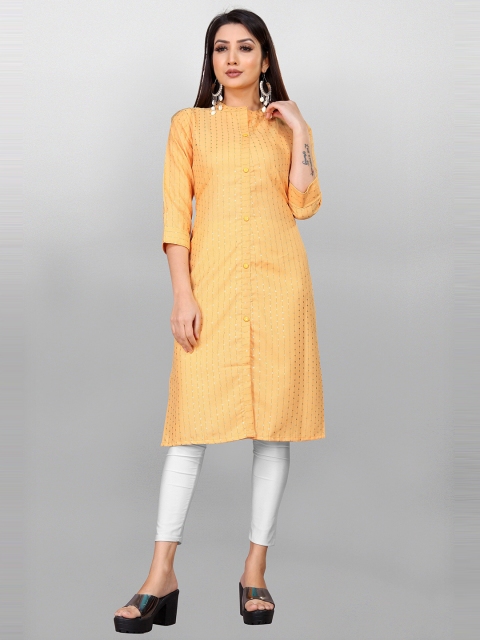 

Fashion FRICKS Women Yellow Sequinned Embellished Kurta
