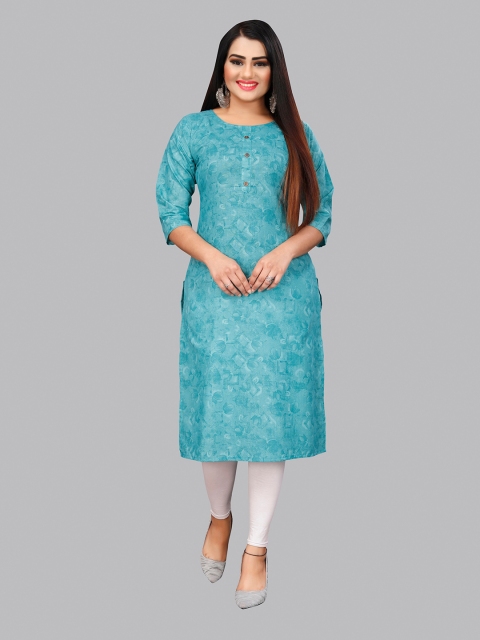 

Fashion FRICKS Women Blue Floral Printed Kurta
