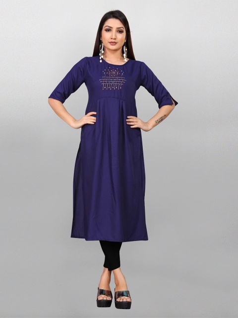 

Fashion FRICKS Women Blue Thread Work Kurta