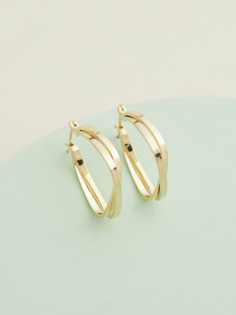

Kushal's Fashion Jewellery Gold-Toned Square Hoop Earrings