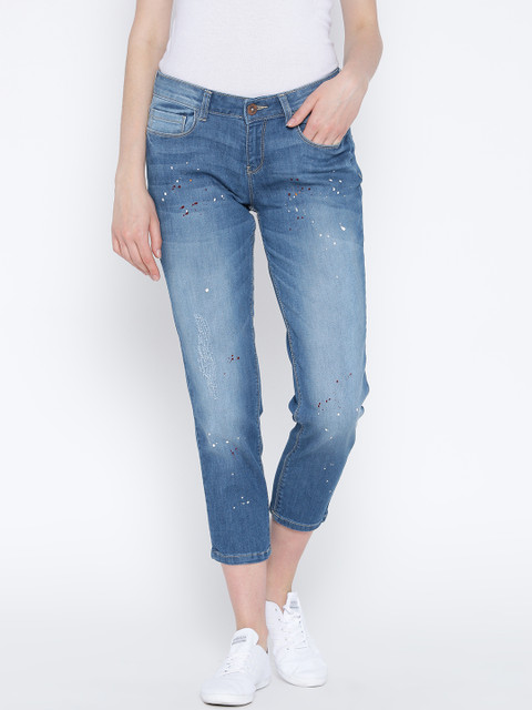 

Jealous 21 Women Blue Printed Cropped Jeans