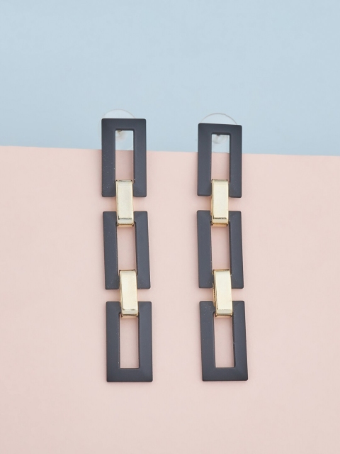 

Kushal's Fashion Jewellery Gold Plated Geometric Drop Earrings