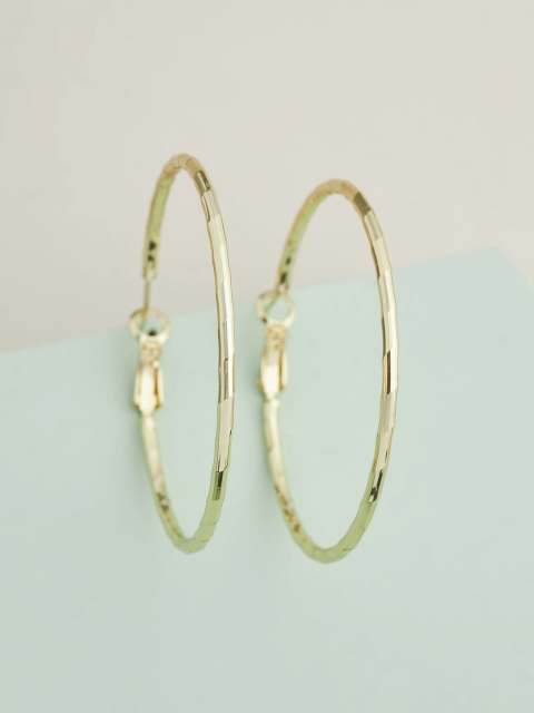 

Kushal's Fashion Jewellery Gold-Toned Circular Hoop Earrings