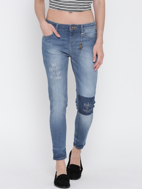 

Jealous 21 Women Blue Hottie Fit Mid-Rise Clean Look Ankle-Length Jeans