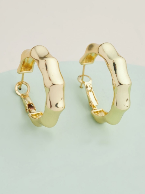 

Kushal's Fashion Jewellery Gold-Toned Circular Hoop Earrings