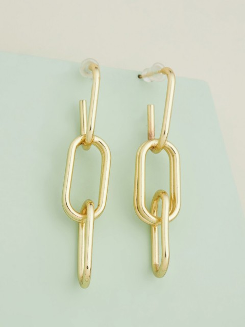 

Kushal's Fashion Jewellery Gold Plated Contemporary Drop Earrings