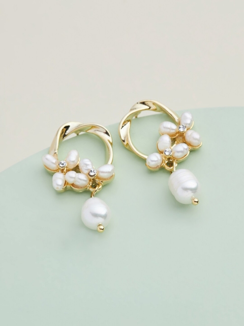 

Kushal's Fashion Jewellery Gold Plated Circular Drop Earrings