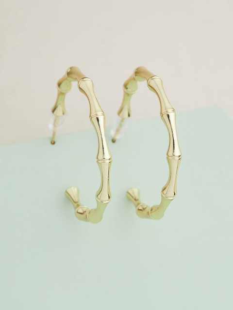 

Kushal's Fashion Jewellery Gold-Toned Circular Half Hoop Earrings