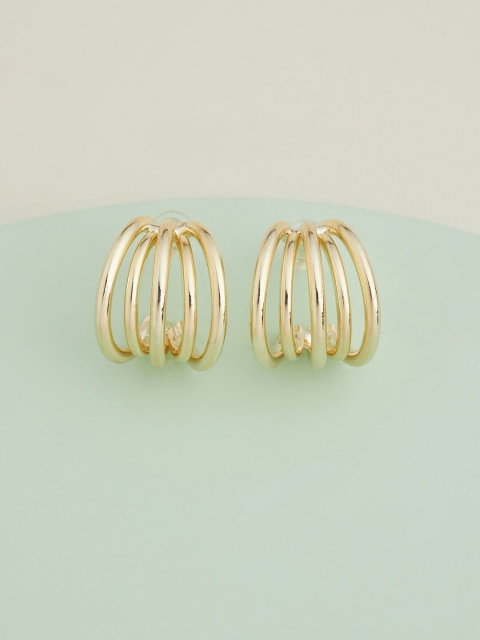 

Kushal's Fashion Jewellery Gold-Toned Half Hoop Earrings