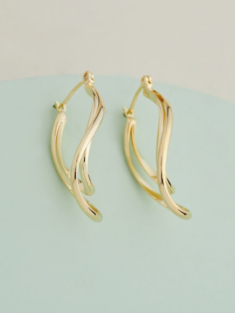 

Kushal's Fashion Jewellery Gold-Toned Oval Hoop Earrings