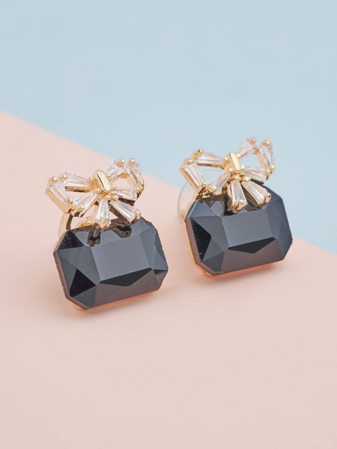 

Kushal's Fashion Jewellery Green & Gold-Toned Square Studs Earrings