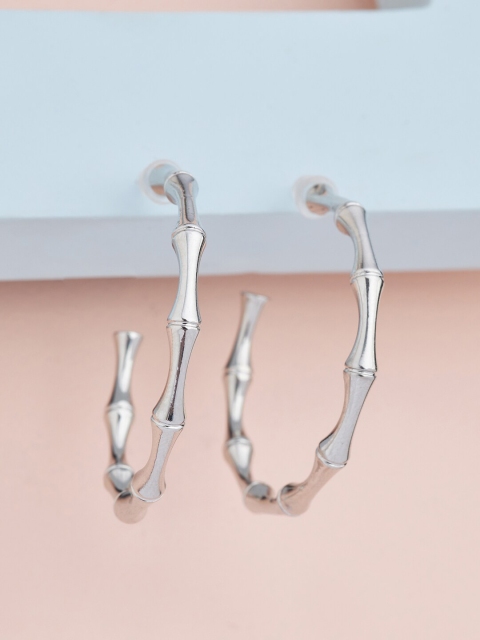 

Kushal's Fashion Jewellery Silver-Toned Circular Hoop Earrings
