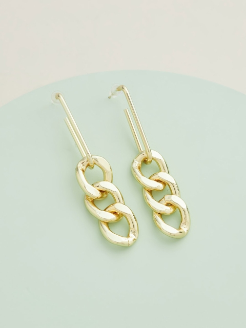 

Kushal's Fashion Jewellery Gold-Plated Contemporary Drop Earrings