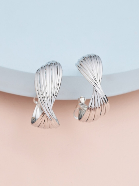 

Kushal's Fashion Jewellery Silver-Toned Circular Hoop Earrings
