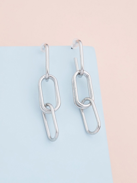 

Kushal's Fashion Jewellery Silver-Toned Quirky Drop Earrings