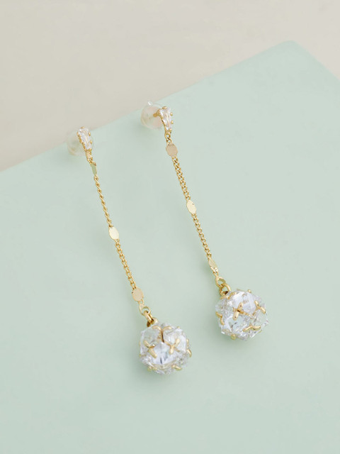 

Kushal's Fashion Jewellery Gold-Toned & White Drop Earrings