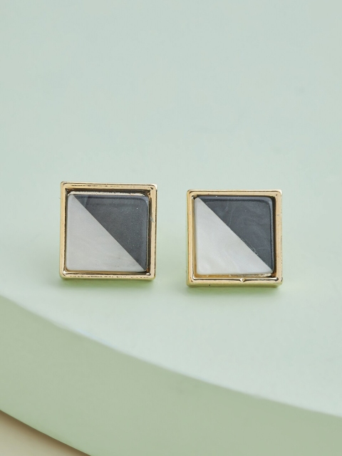 

Kushal's Fashion Jewellery Black Square Studs Earrings