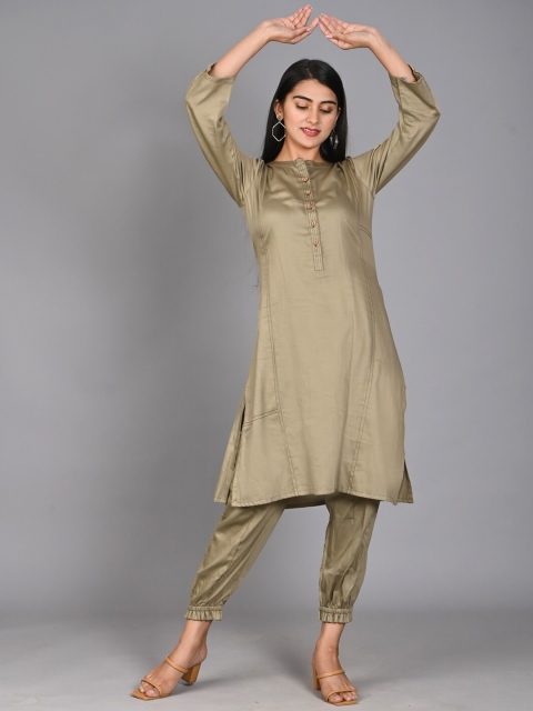 

Bavaria Women Olive Green Solid Tunic with Trouser