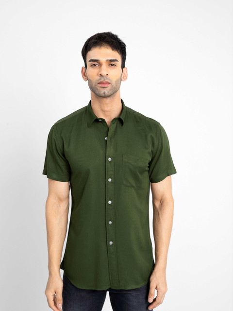 

Snitch Men Olive Green Slim Fit Casual Shirt