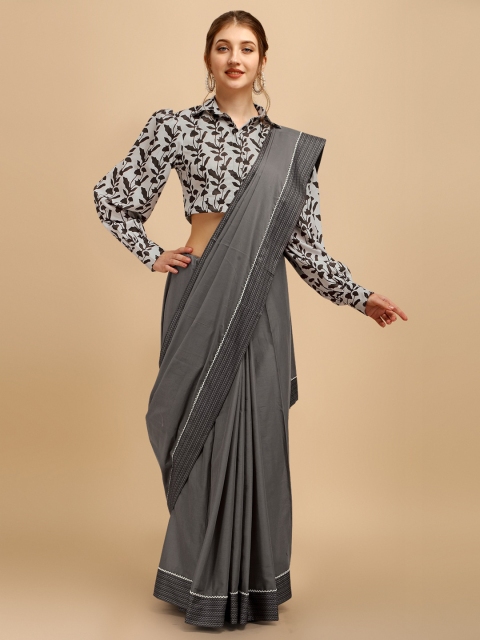 

Sangria Grey Printed Saree