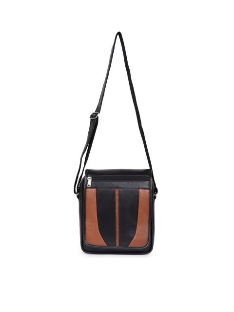

Martucci Unisex Black & Tan Colourblocked Messenger Bag