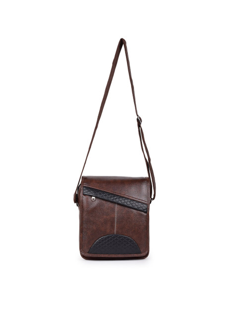 

Martucci Unisex Black & Brown Colourblocked Messenger Bag