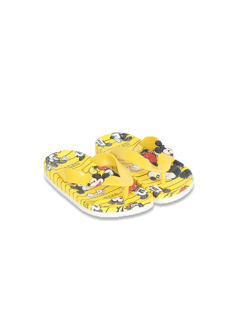 

Lil Lollipop Kids Yellow & Black Printed Rubber Sliders